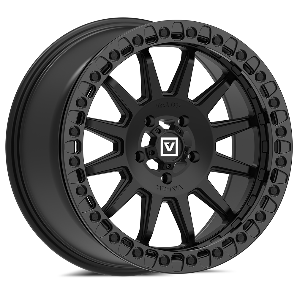 V09 UTV Satin Black Beadlock Wheel (17x8 40mm 5x114.3) Valor Offroad