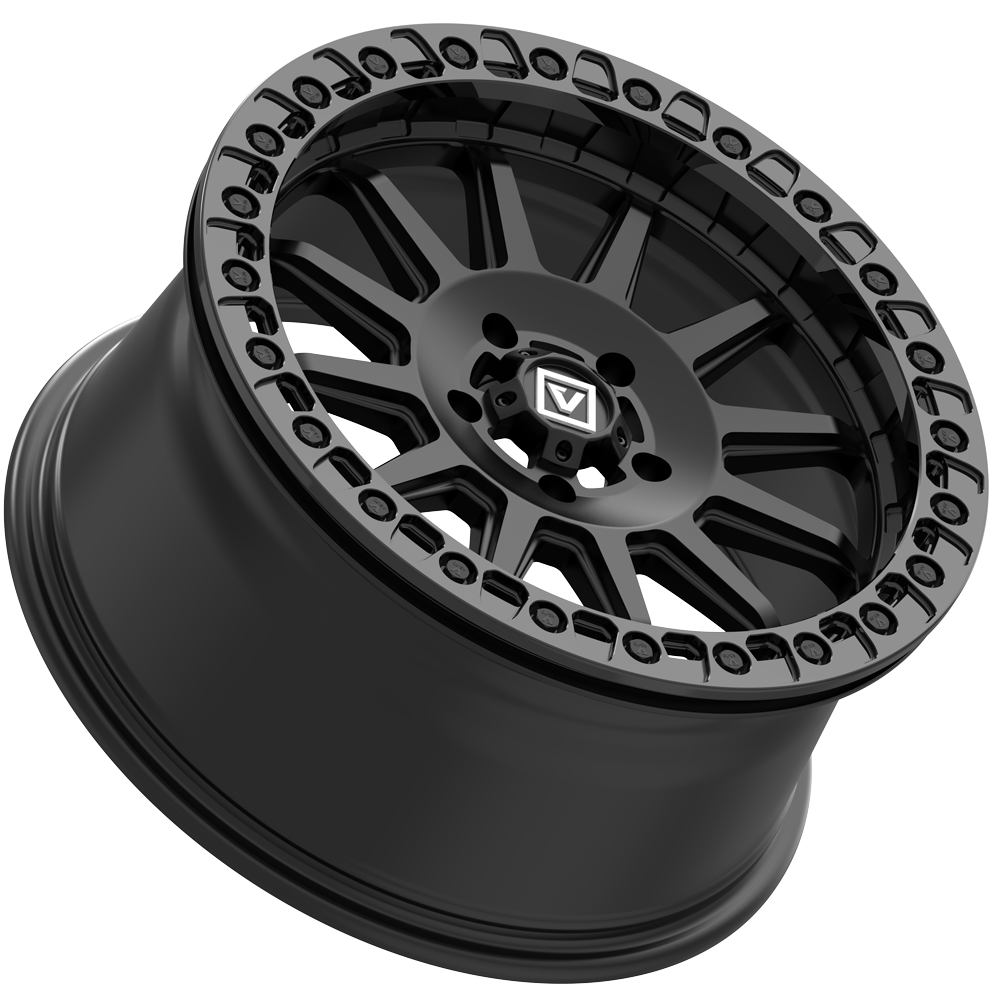 V09 UTV Satin Black Beadlock Wheel (17x8 40mm 5x114.3) Valor Offroad