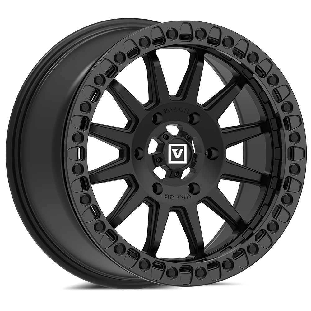 V09 UTV Satin Black Beadlock Wheel (17x8 40mm 6x139.7) Valor Offroad