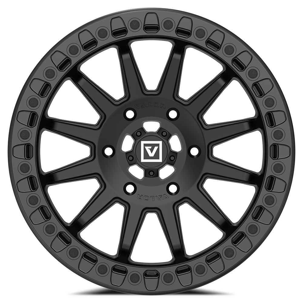 V09 UTV Satin Black Beadlock Wheel (17x8 40mm 6x139.7) Valor Offroad