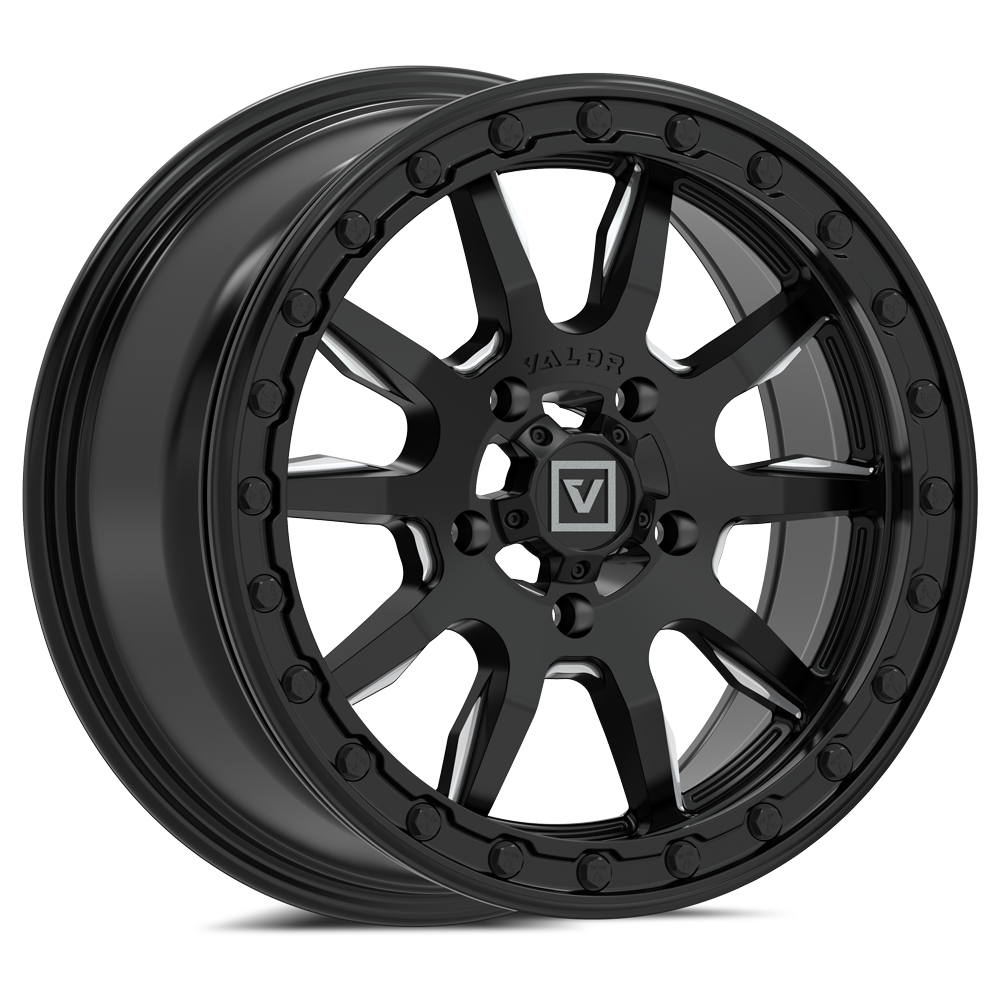 V15 UTV Satin Black Beadlock Wheel (15x7 45mm 5x114.3) Valor Offroad