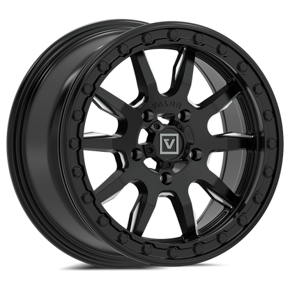 V15 UTV Satin Black Beadlock Wheel (15x7 45mm 5x114.3) Valor Offroad