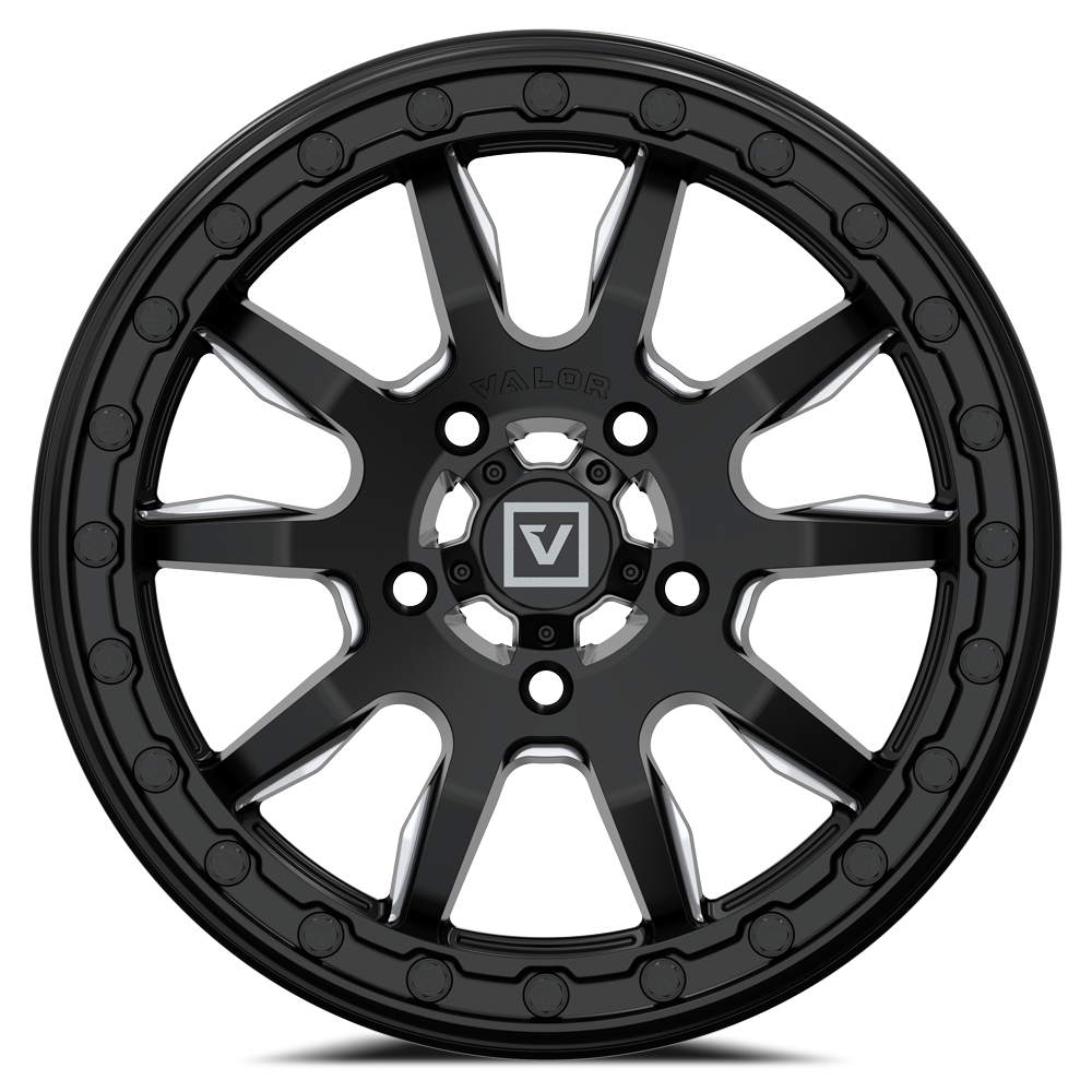 V15 UTV Satin Black Beadlock Wheel (15x7 45mm 5x114.3) Valor Offroad