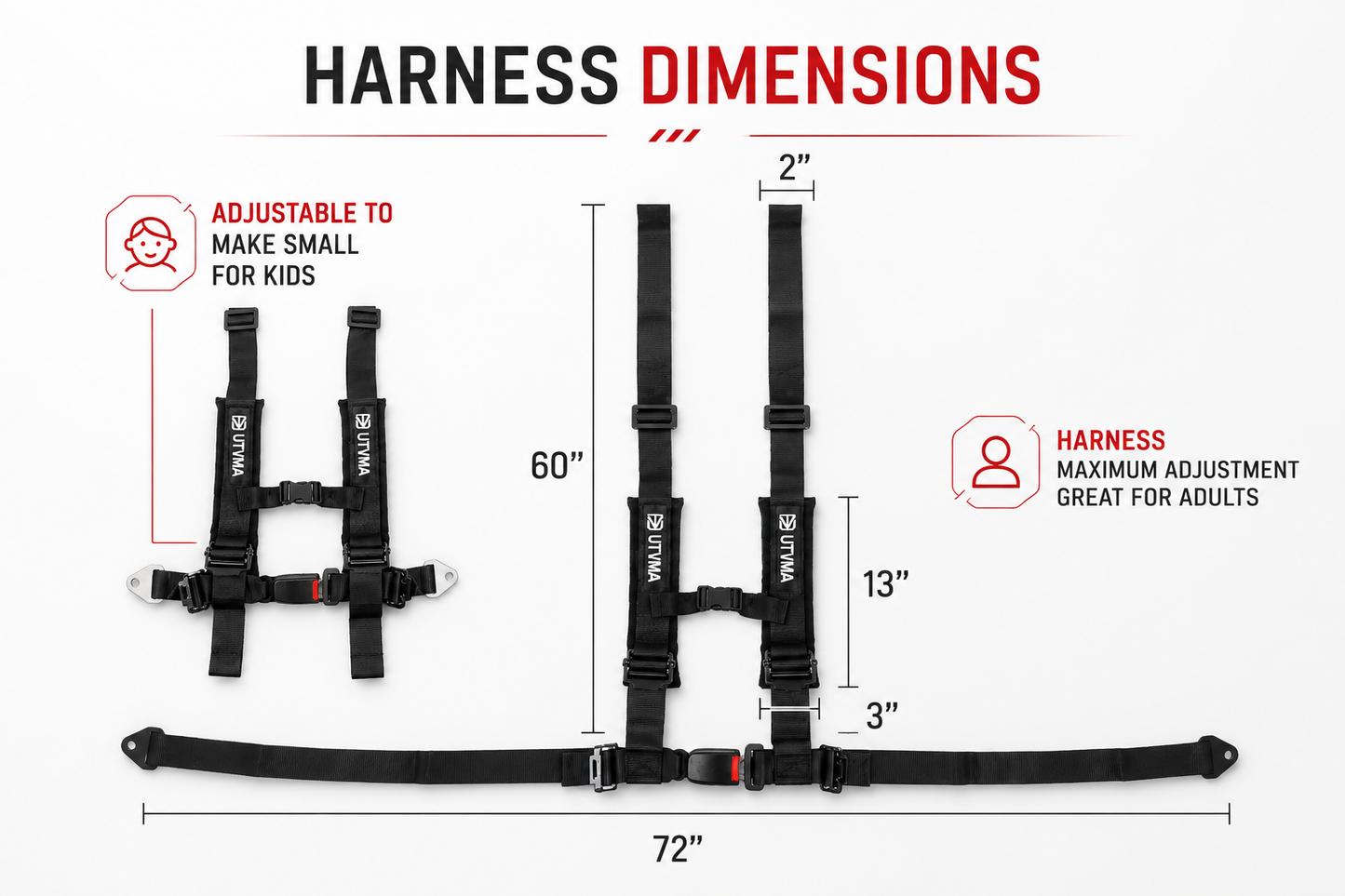 Four Harness Pack Auto Buckle with Harness Collars