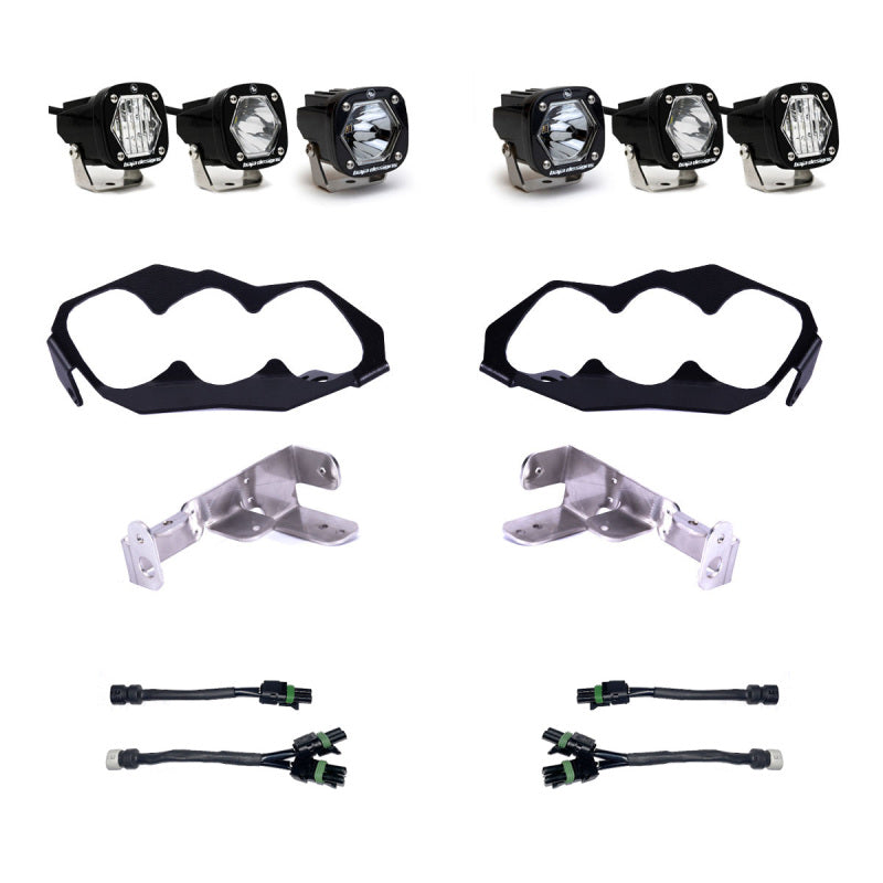 Can-Am Maverick R S1 Unlimited Headlight Kit by Baja Designs, front view