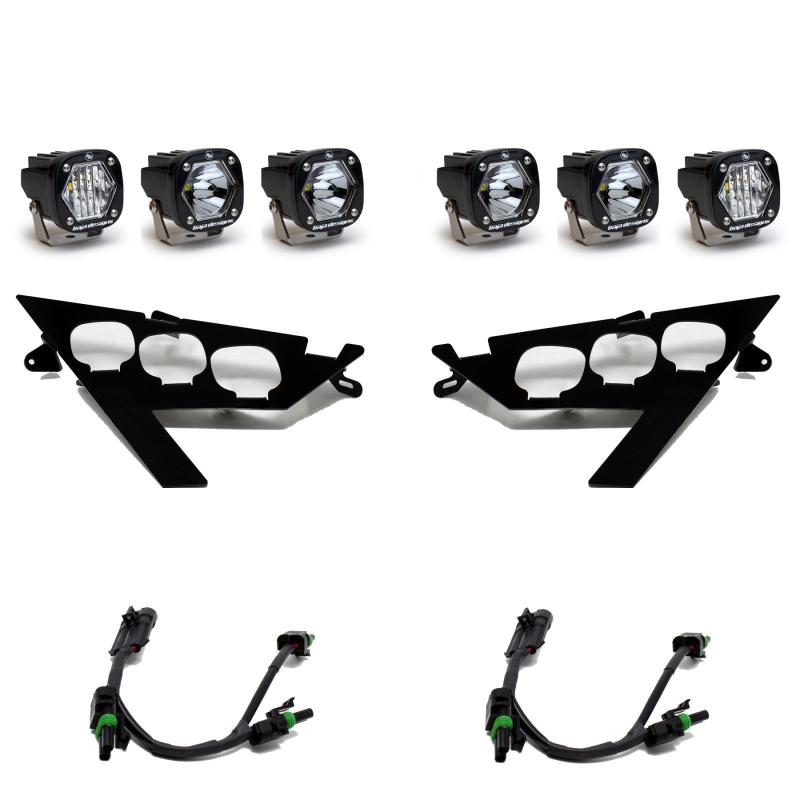 Polaris RZR Pro R / Pro XP / Turbo R S1 Triple LED Headlight Kit by Baja Designs, front view