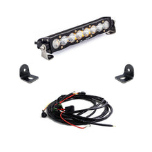 Polaris RZR XP Turbo Turbo S S8 10 Inch Light Bar Hood Mount Kit UTV - Front View | Baja Designs