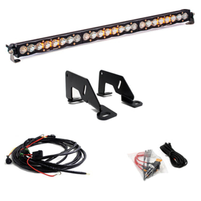 Polaris RZR Pro XP Turbo R 30 Inch S8 Light Bar Roof Mount Kit UTV - Front View | Baja Designs