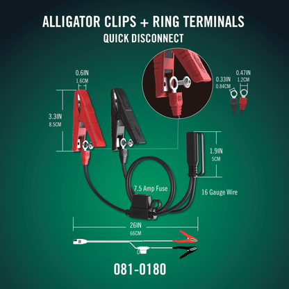 Battery Tender® Alligator Clip and Ring Terminal Combo