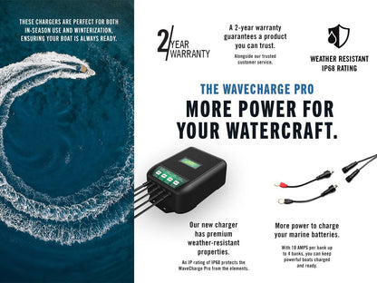WaveCharge Pro 3-Bank 12V 30 Amp Battery Charger and Maintainer