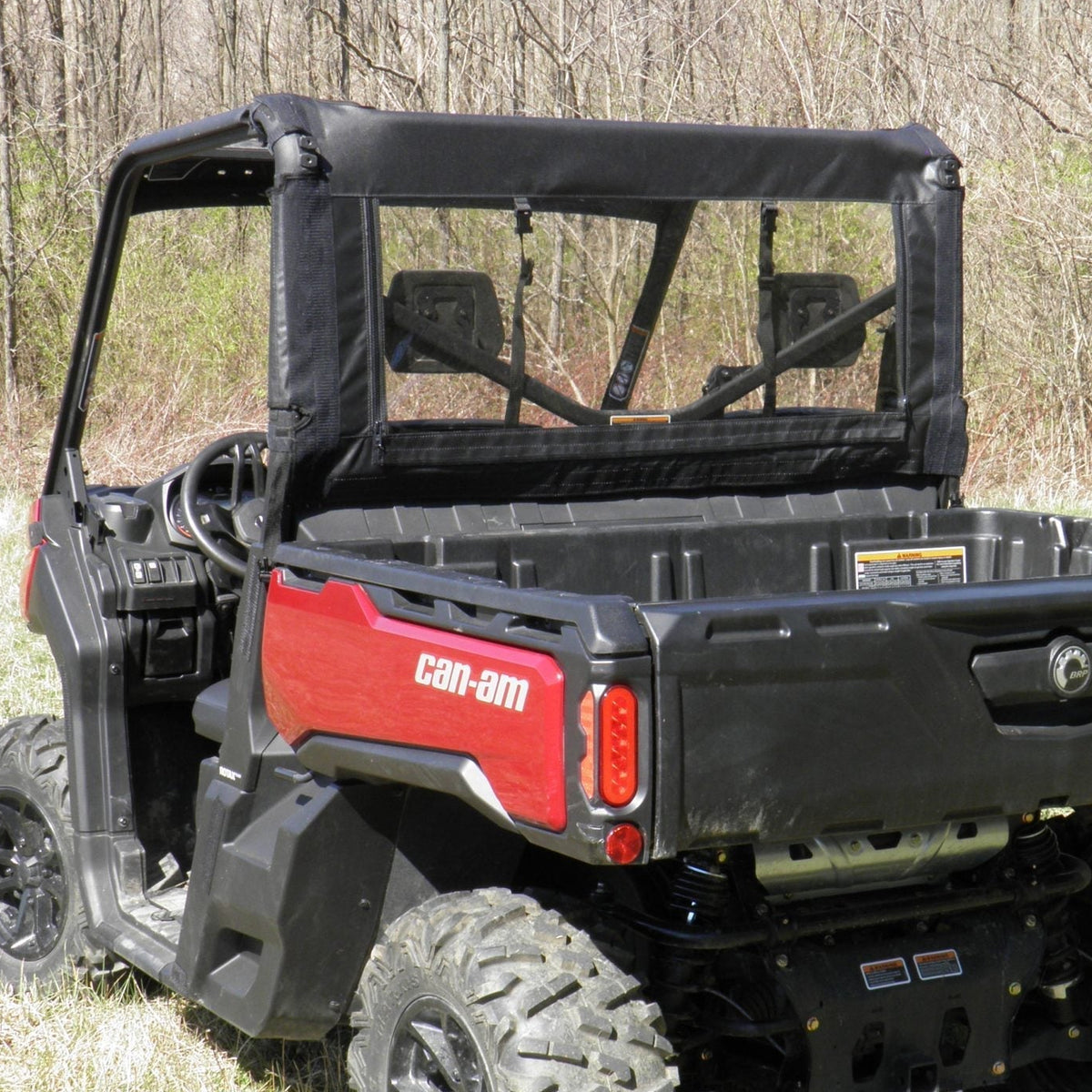 Can-Am Defender 2-Seat Soft Rear Windshield by 3 Star UTV, product view 1