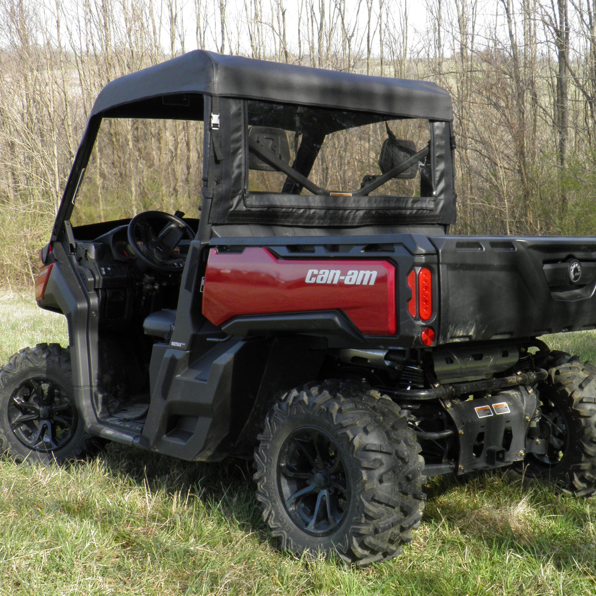 Can-Am Defender Vinyl Windshield / Top / Rear Enclosure by 3 Star UTV, rear view 4