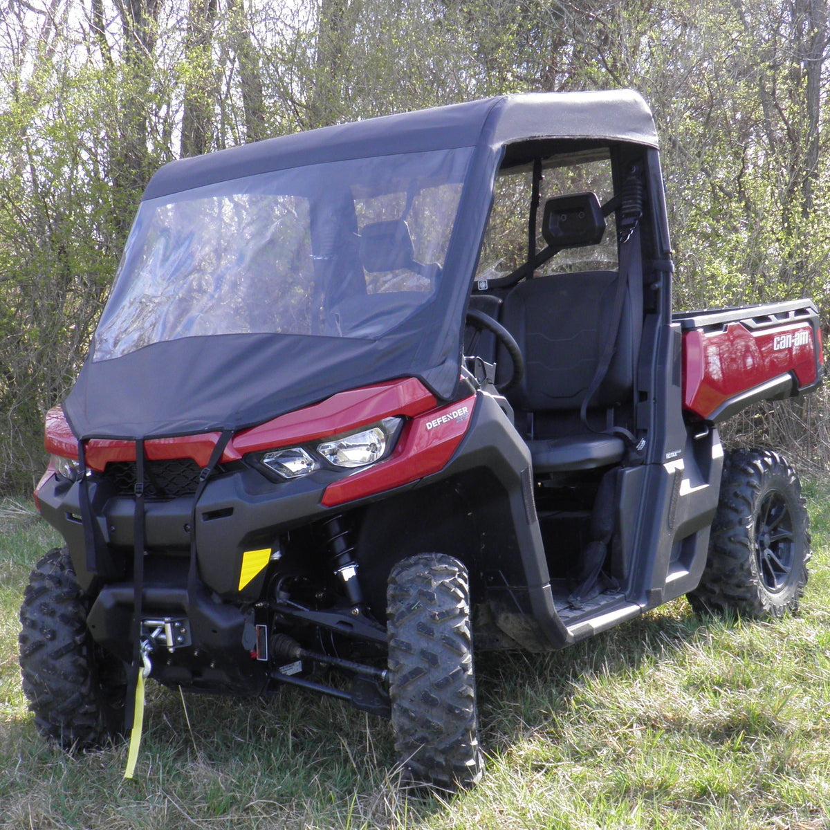 Can-Am Defender Vinyl Windshield / Top / Rear Enclosure by 3 Star UTV, rear view