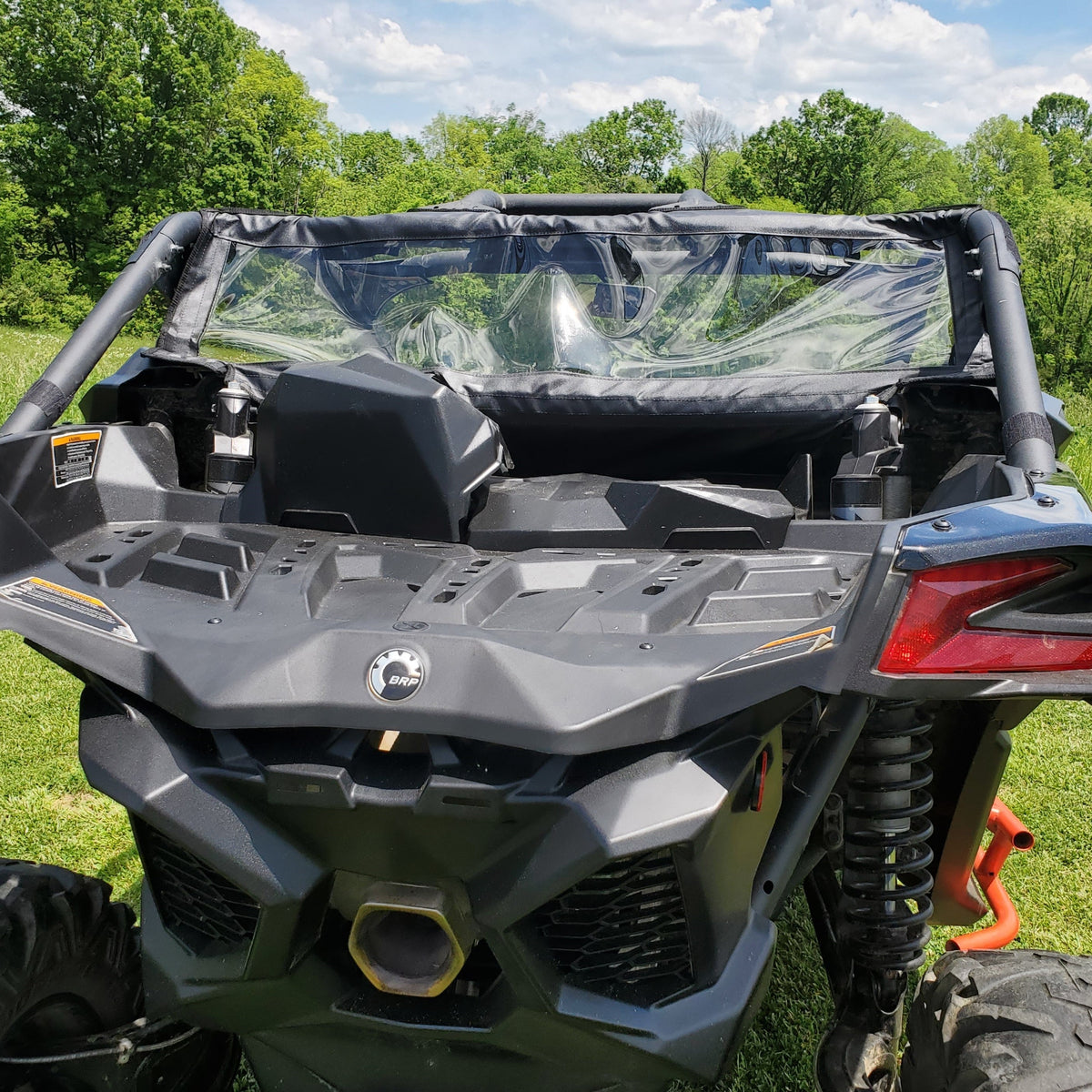 Can-Am Maverick X3 Soft Rear Windshield by 3 Star UTV, rear view 2
