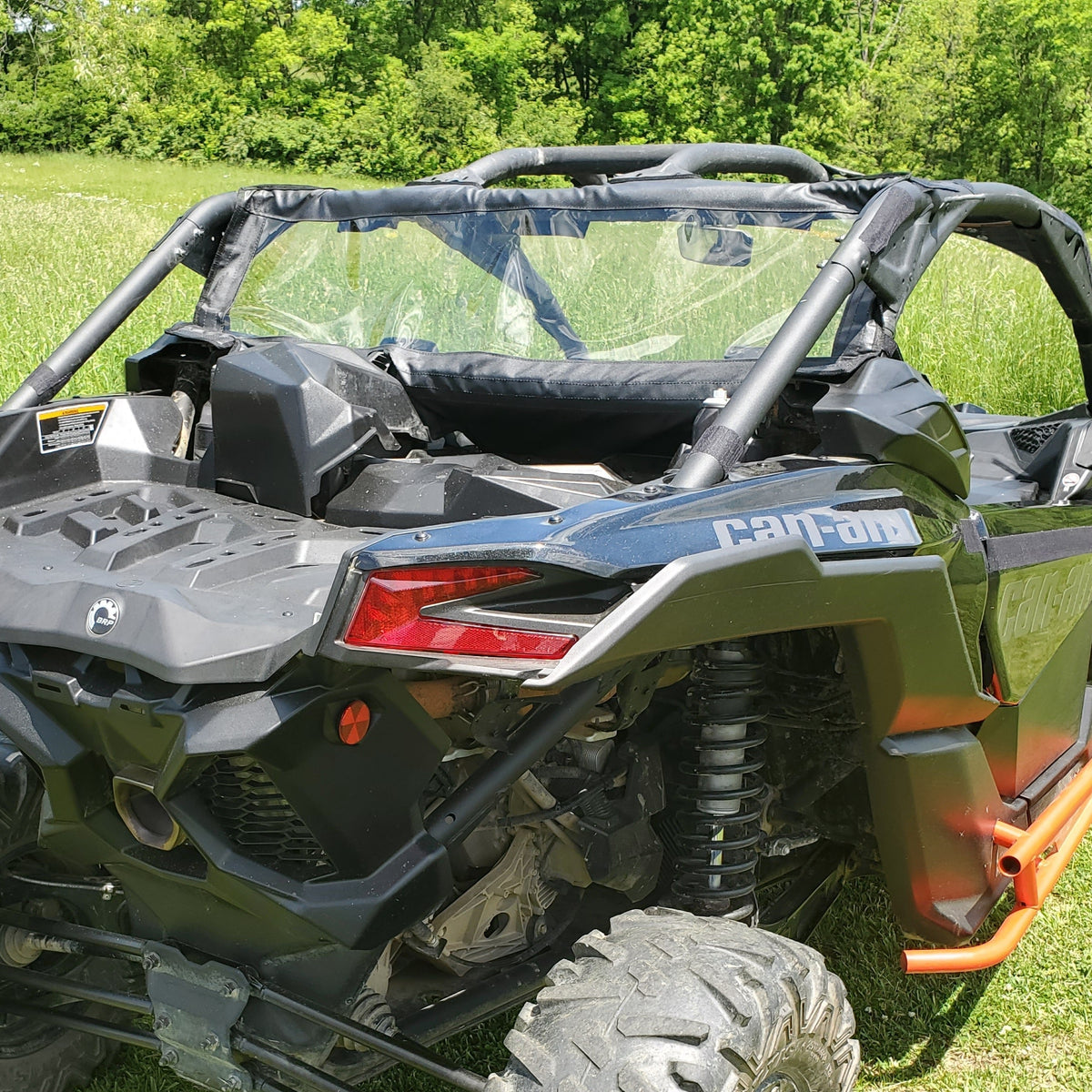 Can-Am Maverick X3 Soft Rear Windshield by 3 Star UTV, rear view 3