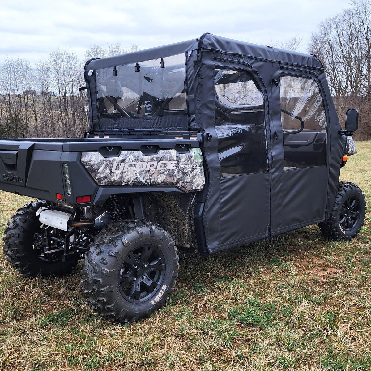 CFMOTO UFORCE 1000 XL Front & Rear Full Door & Rear Windshield Enclosure by 3 Star UTV, rear view