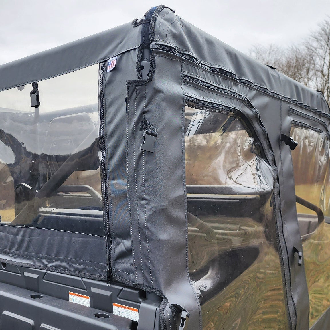 CFMOTO UFORCE 1000 XL Front & Rear Full Door & Rear Windshield Enclosure by 3 Star UTV, rear view 3