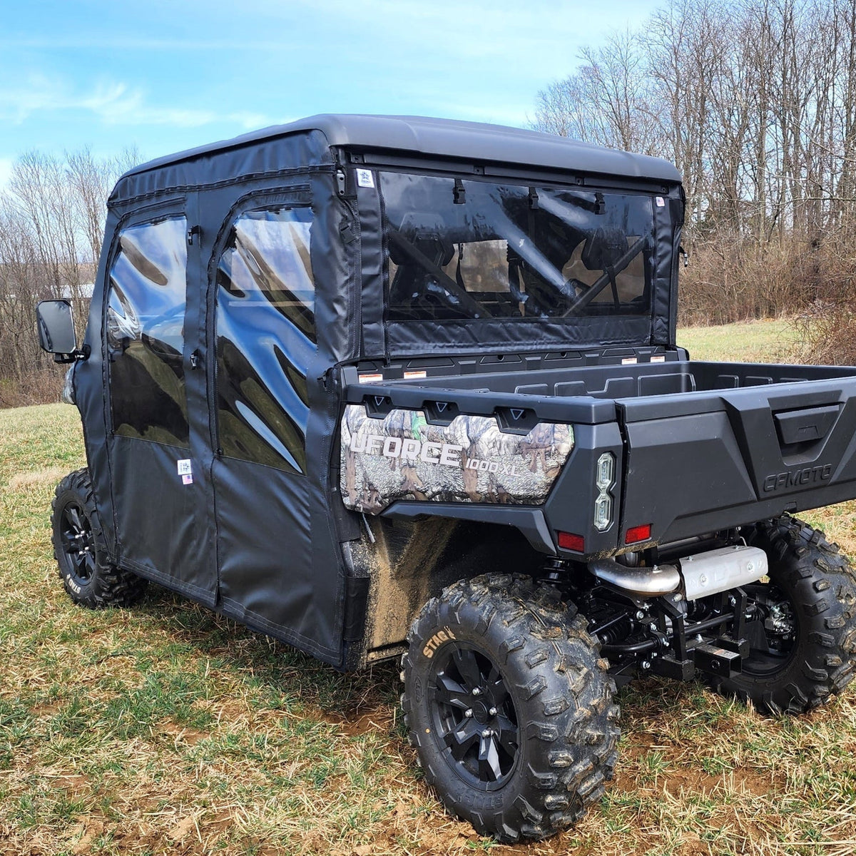 CFMOTO UFORCE 1000 XL Front & Rear Full Door & Rear Windshield Enclosure by 3 Star UTV, rear view 2