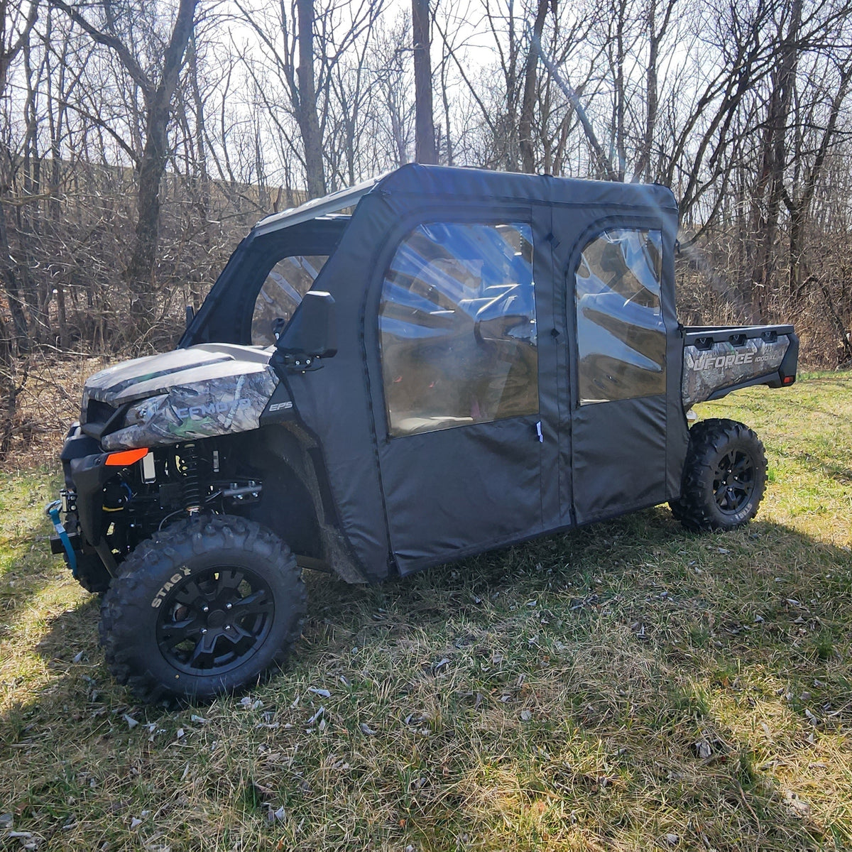 CFMOTO UFORCE 1000 XL Front & Rear Soft Full Doors by 3 Star UTV, front and rear view 2
