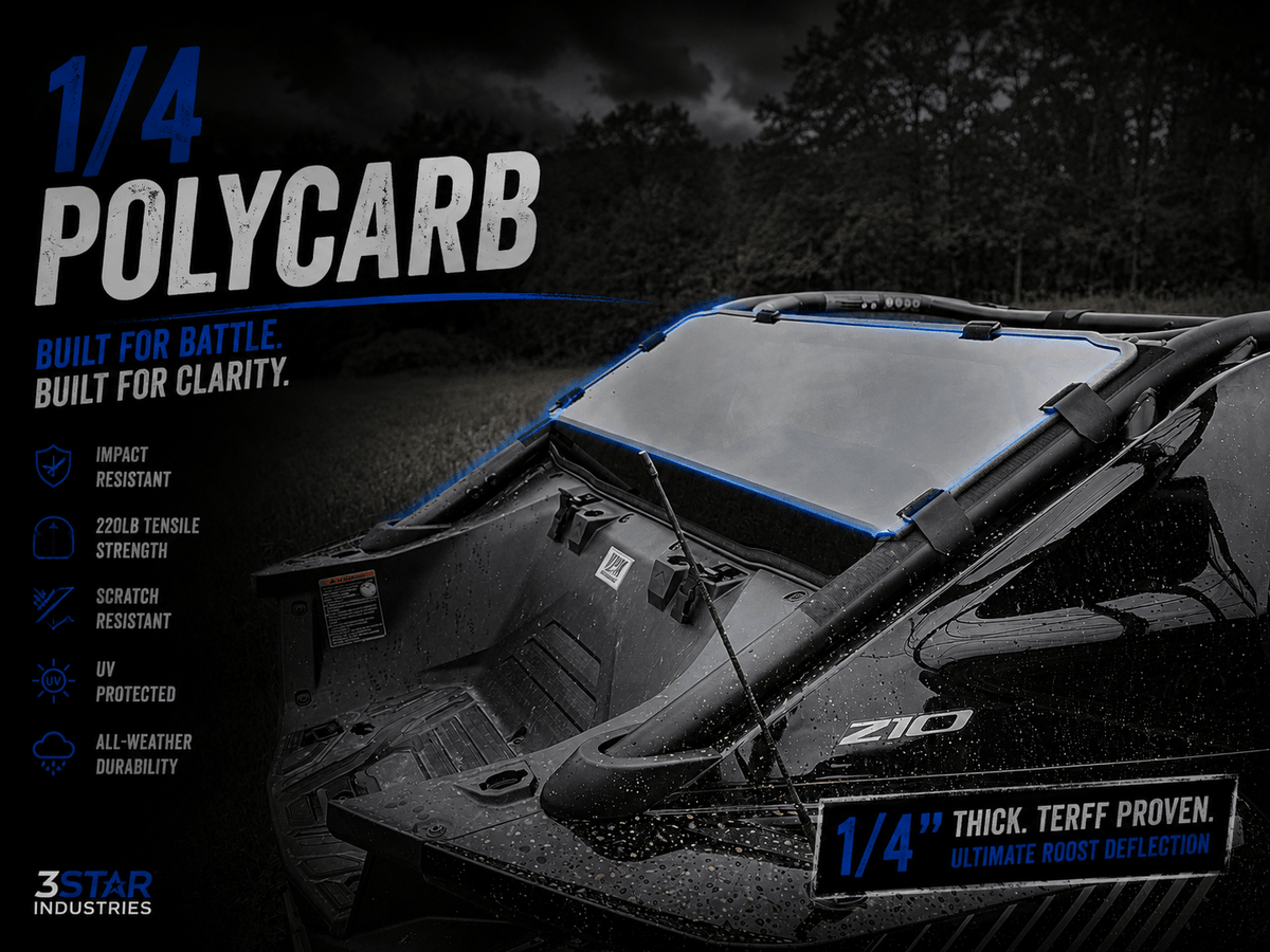 CFMOTO ZFORCE Z10 Polycarbonate Rear Windshield by 3 Star UTV, rear view 4