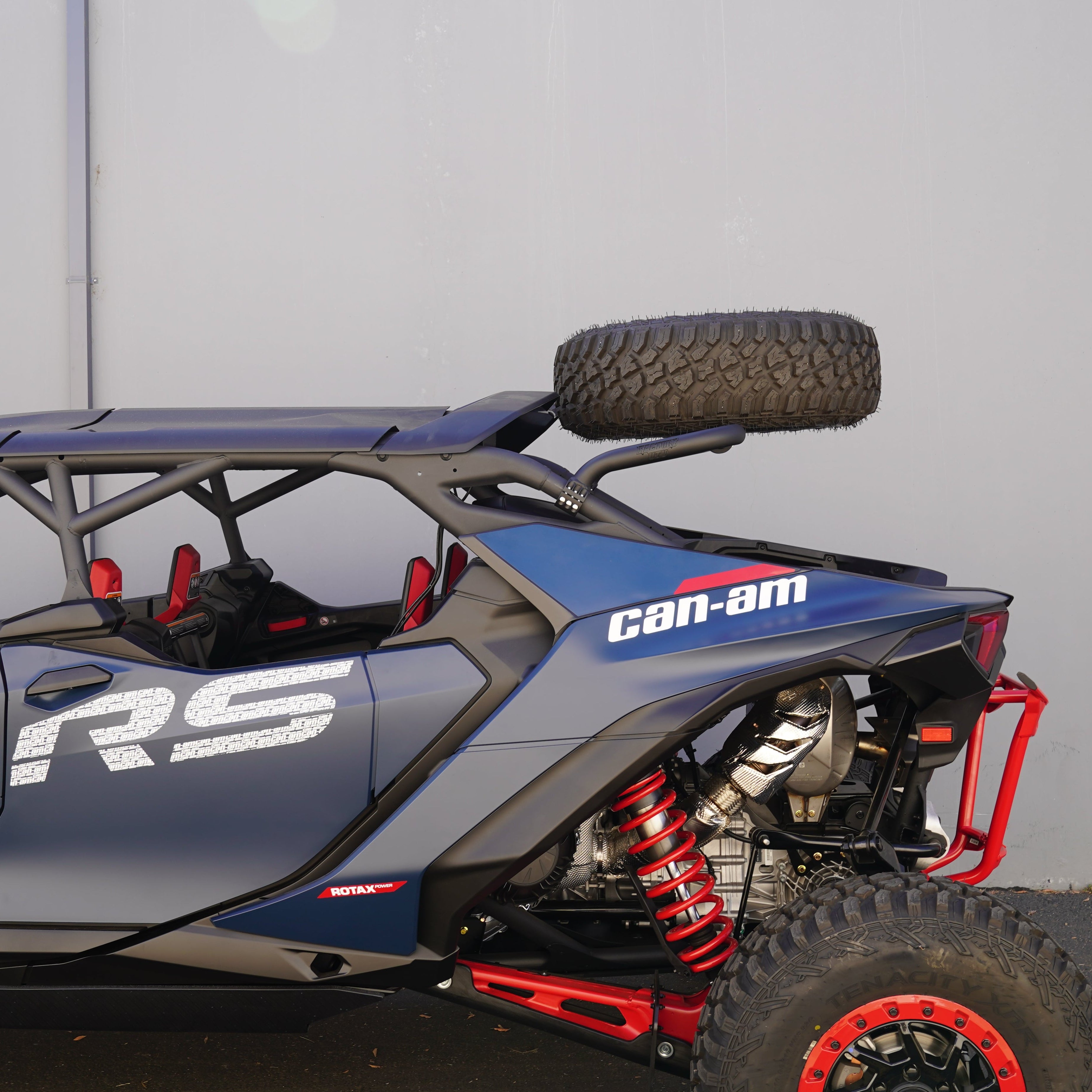 Can-Am Maverick R MAX Mid-Height Dual Clamp Spare Tire Mount by Factory UTV, front view