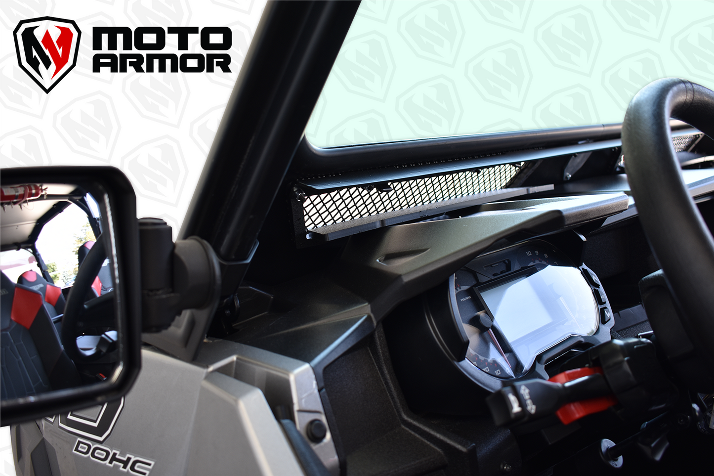 Vented Full Glass Windshield for Polaris General Black