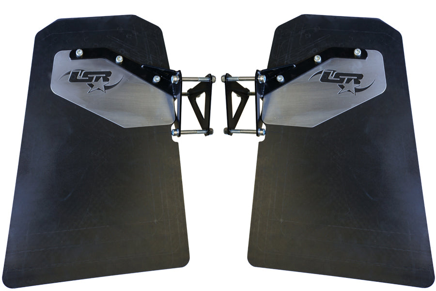 Polaris RZR XP 1000 Trailing Arm Mud Flap Kit by Lone Star Racing, front view