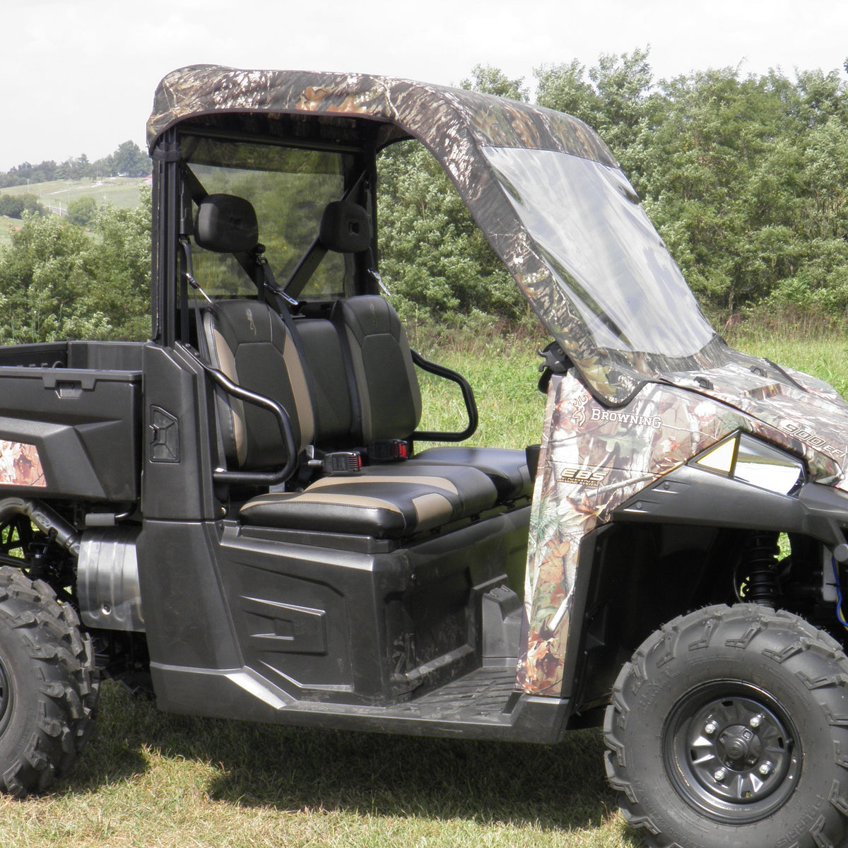 Polaris Ranger 900 / 1000 Vinyl Windshield / Top / Rear Enclosure by 3 Star UTV, rear view 2