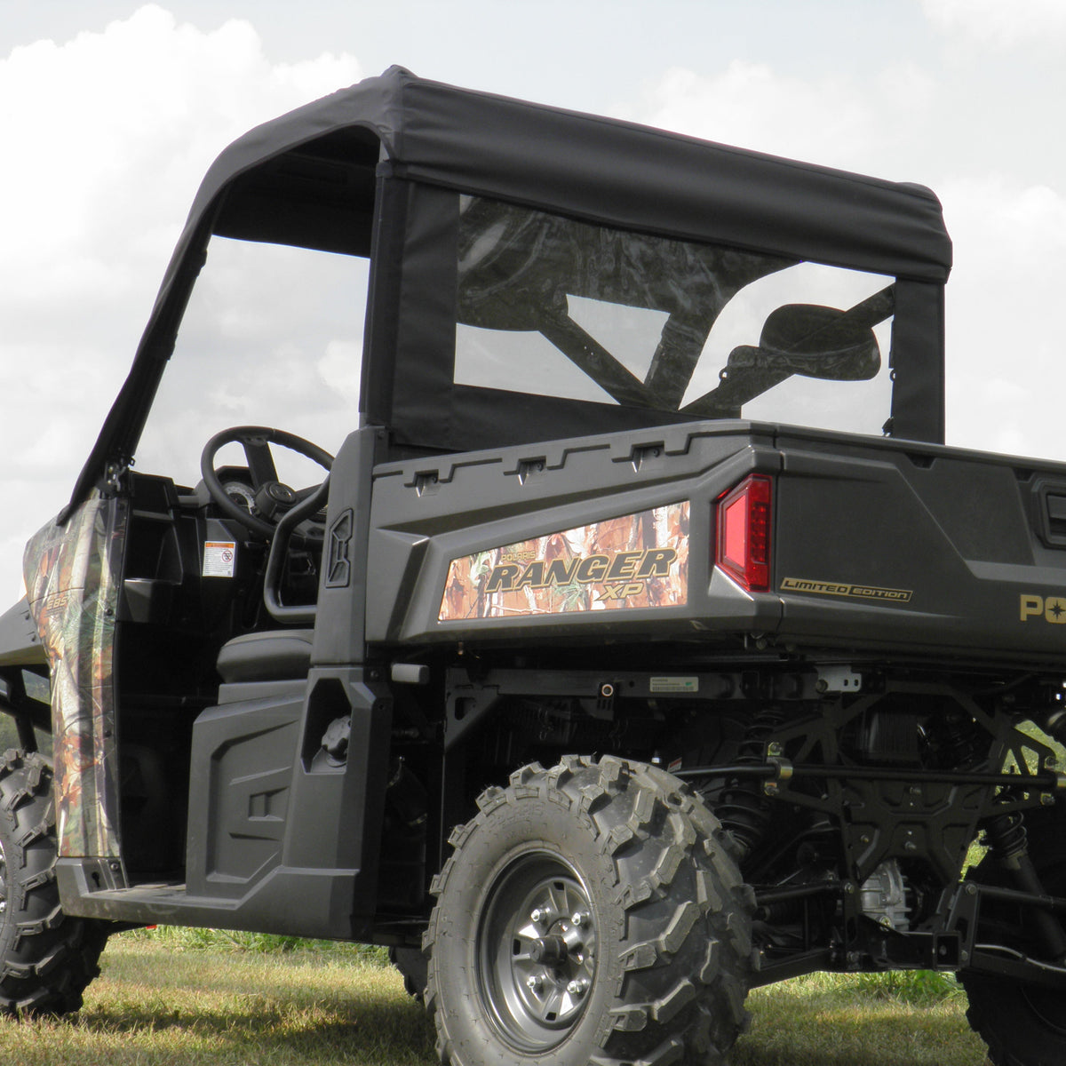 Polaris Ranger 900 / 1000 Vinyl Windshield / Top / Rear Enclosure by 3 Star UTV, rear view 4