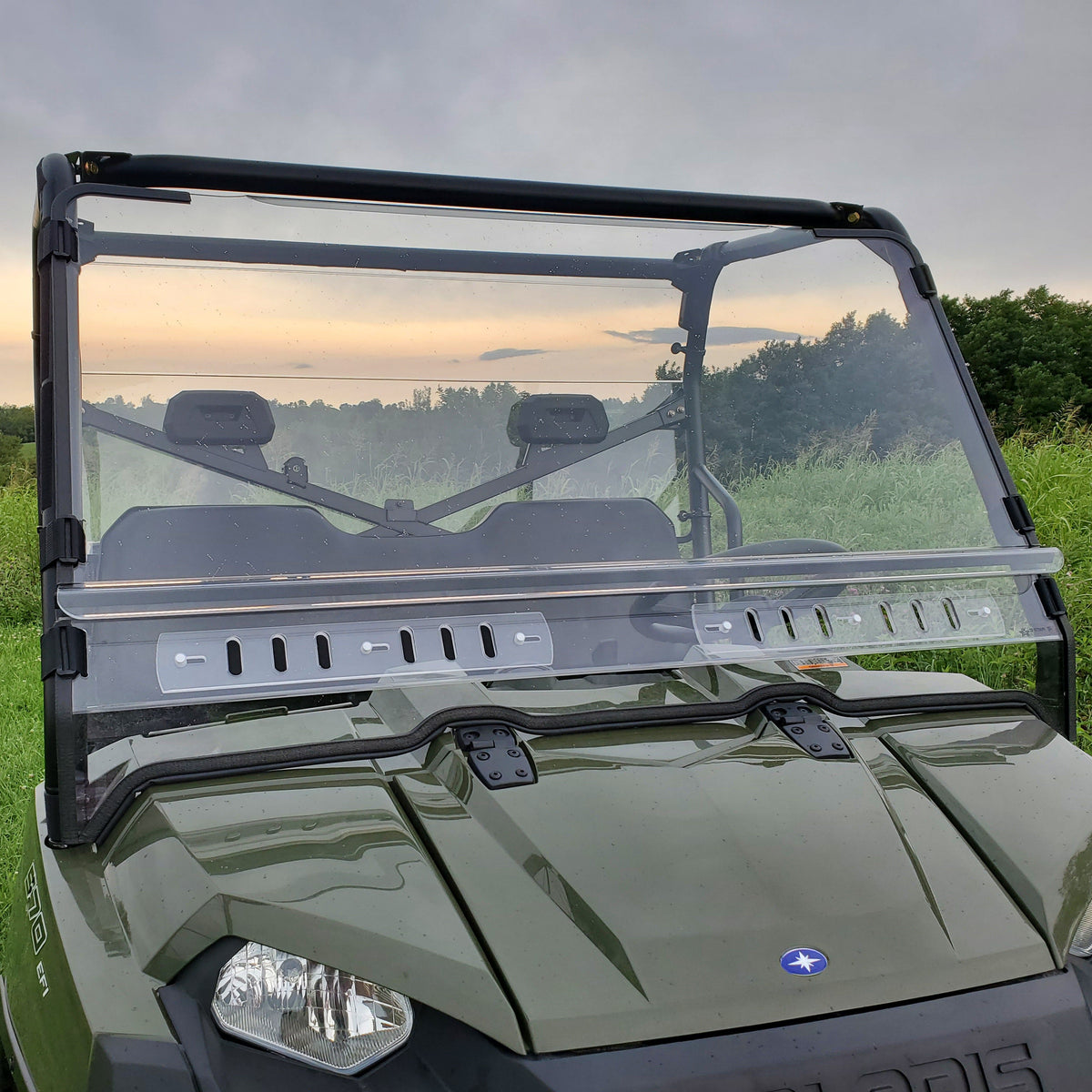 Polaris Ranger Crew 1000 2-Piece Scratch Resistant Polycarbonate Front Windshield by 3 Star UTV, product view 1