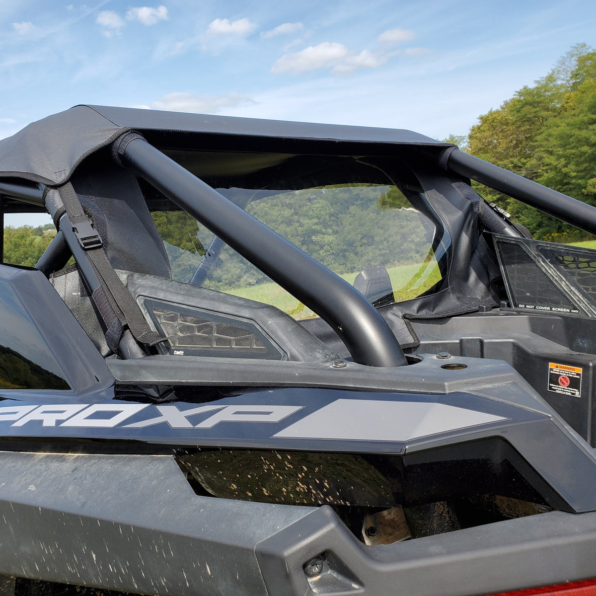 Polaris RZR Pro XP / Turbo R Soft Rear Windshield by 3 Star UTV, product view 1