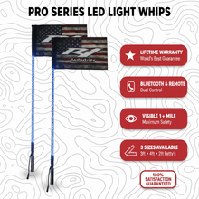 Pro Series LED Light Whips | Bluetooth & Remote | No Questions Asked Lifetime Warranty | 2ft Fatty, 3ft & 4ft | Pair
