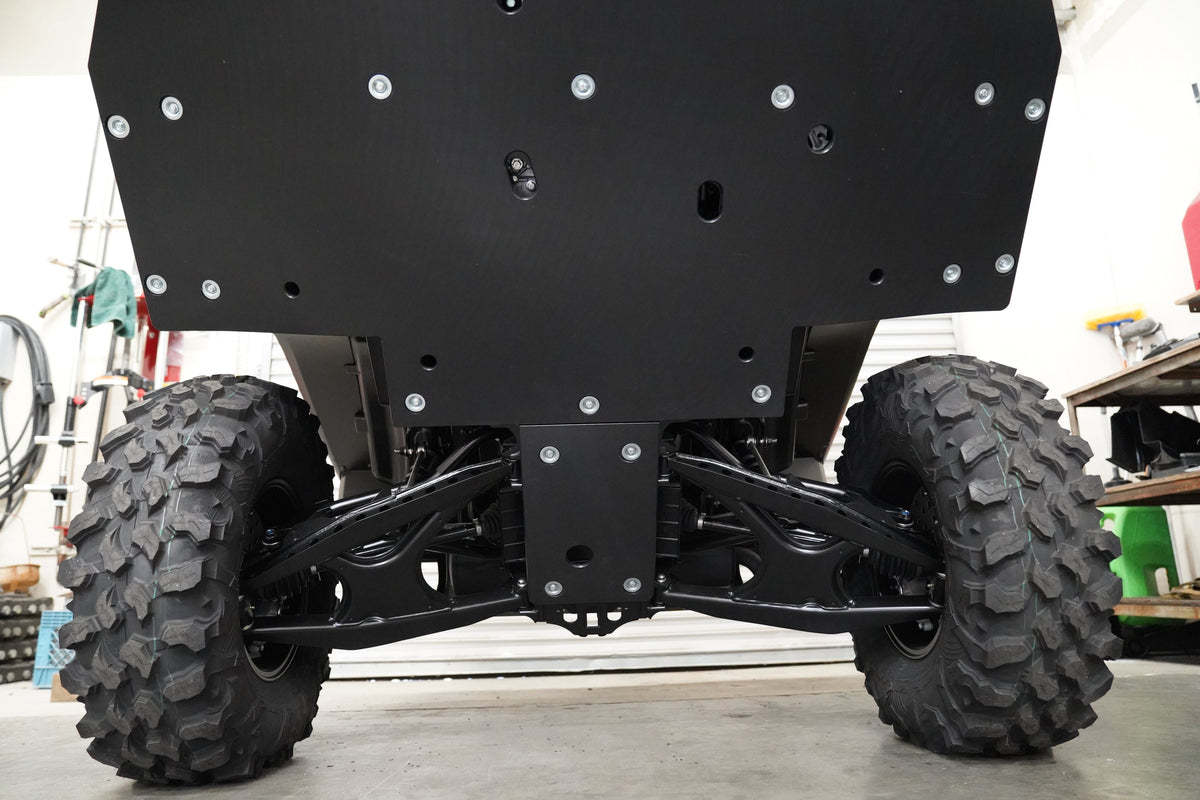 Yamaha Wolverine RMAX4 (2025+) UHMW Skid Plate by Factory UTV, rear view