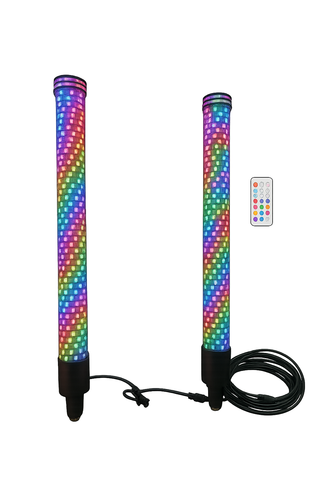 Pro Series LED Light Whips | Bluetooth & Remote | No Questions Asked Lifetime Warranty | 2ft Fatty, 3ft & 4ft | Pair